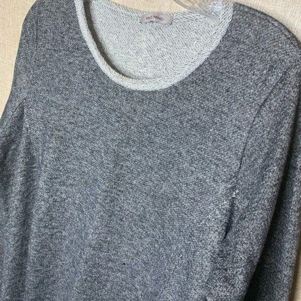 Ming Ming Tunic Top Women Grey Sharkbite Hem Long Sleeve 2XL - Picture 3 of 5